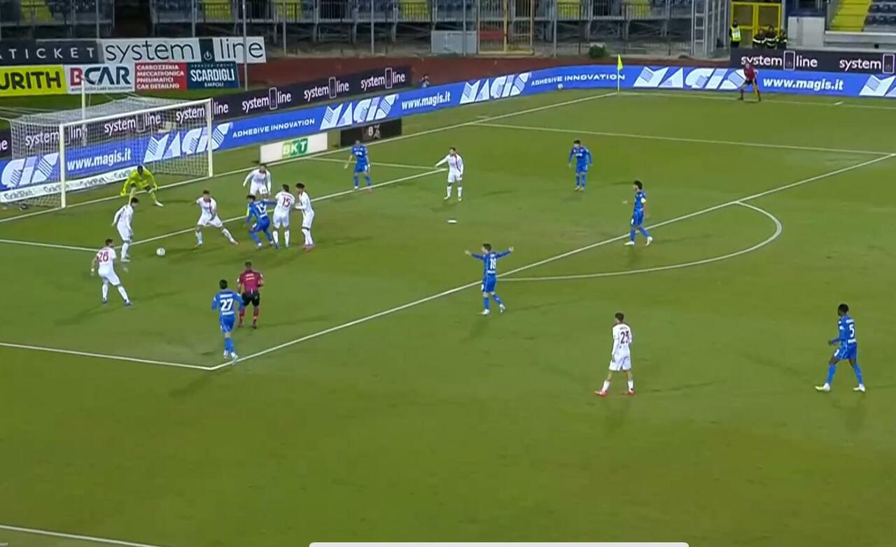 Fase di gioco al Castellani