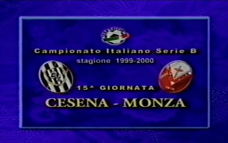 L’apertura del servizio televisivo Rai dedicato a Cesena-Monza del 12 dicembre 1999