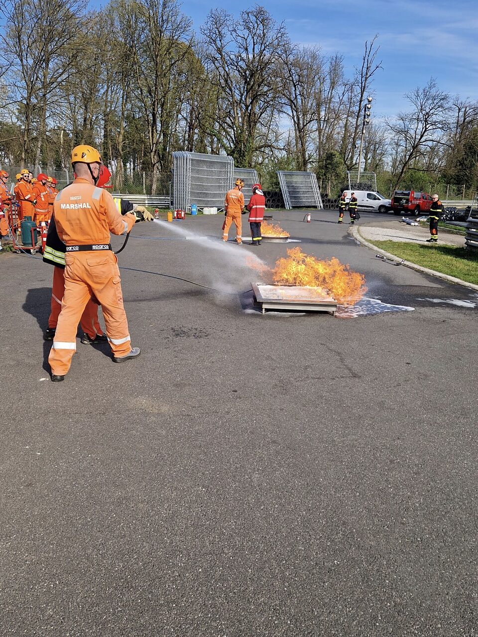 Un momento del corso in pista a Monza