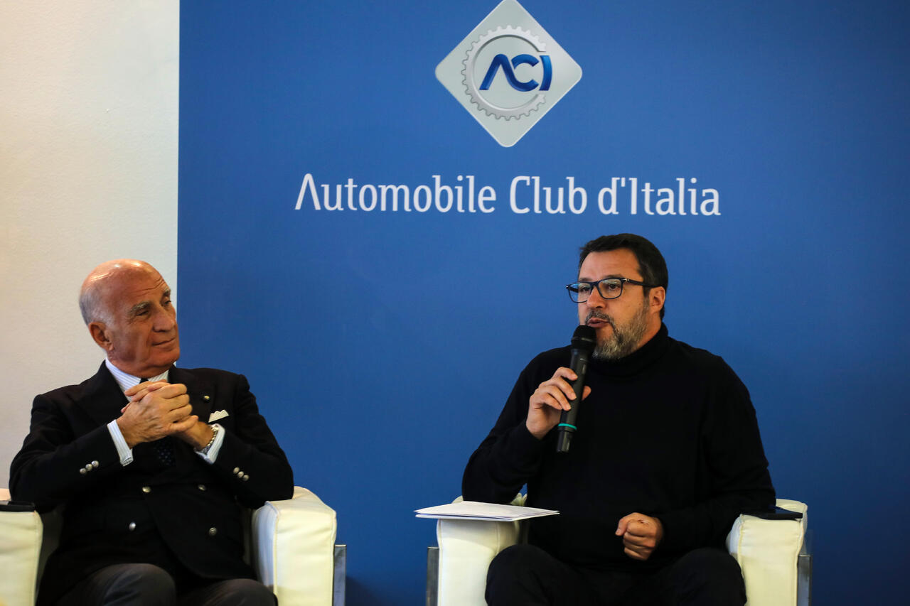 Matteo Salvini con Angelo Sticchi Damiani