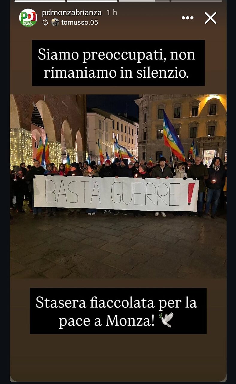 Fiaccolata per la pace a Monza