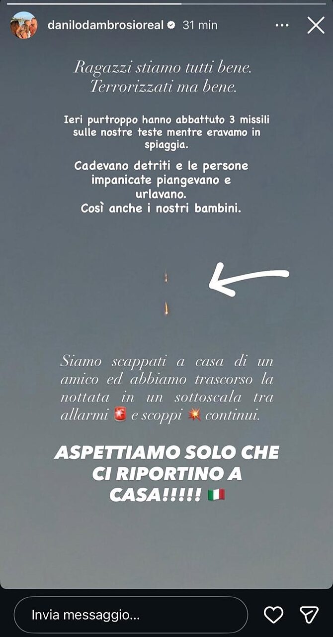 Storia Instagram Danilo D'Ambrosio