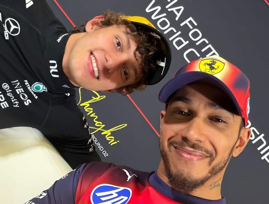 Andrea Kimi Antonelli e Lewis Hamilton