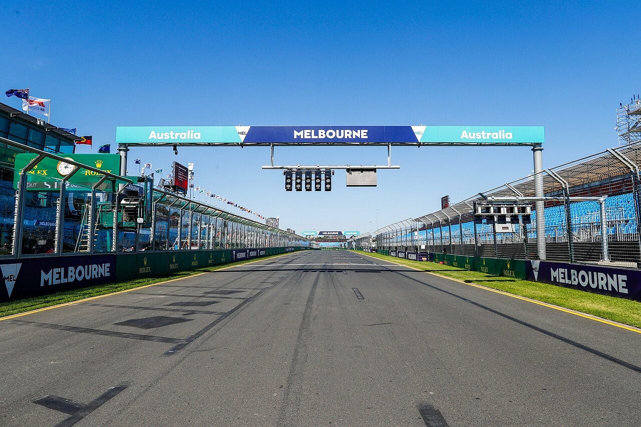 Il traguardo del circuito di Albert Park sede del GP d'Australia