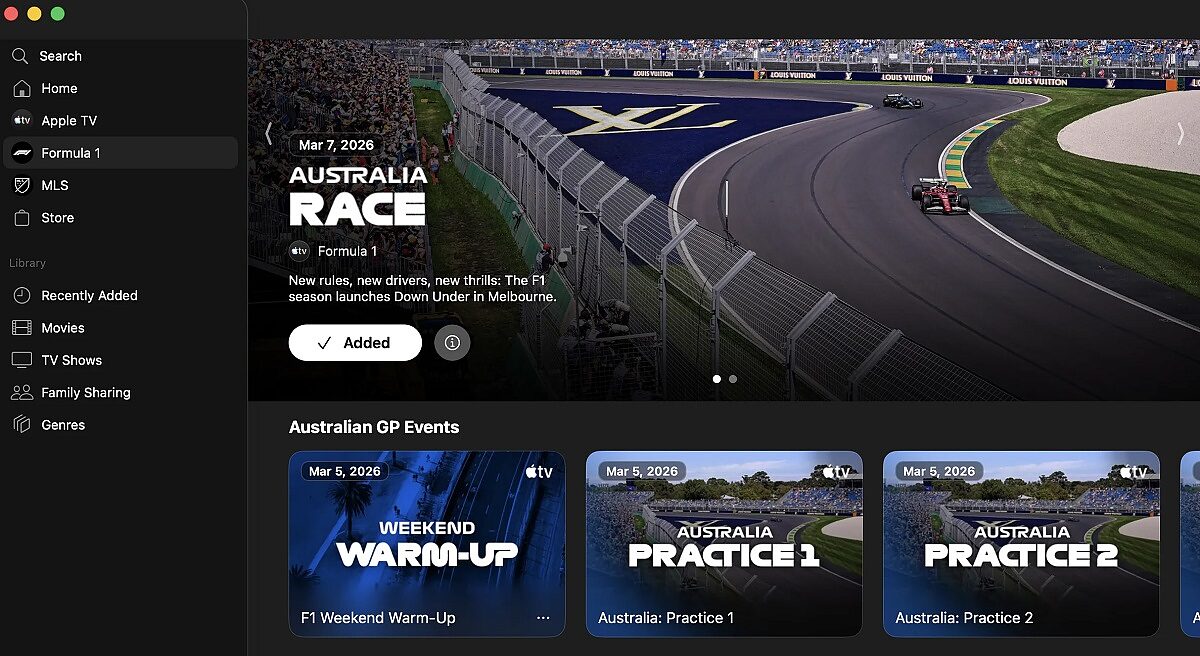 F1 Apple TV GP Australia