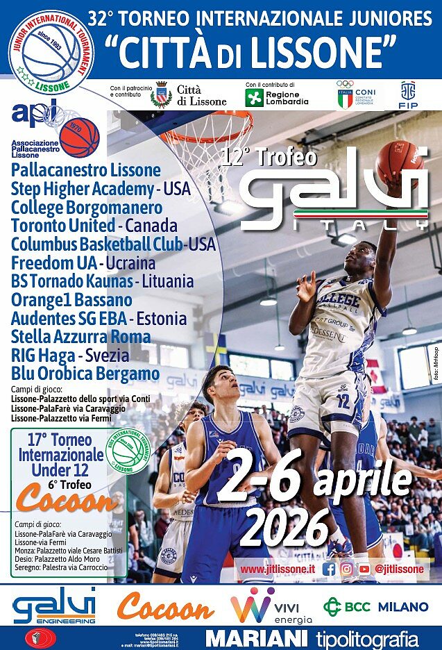 La locandina del Torneo di Lissone 2026