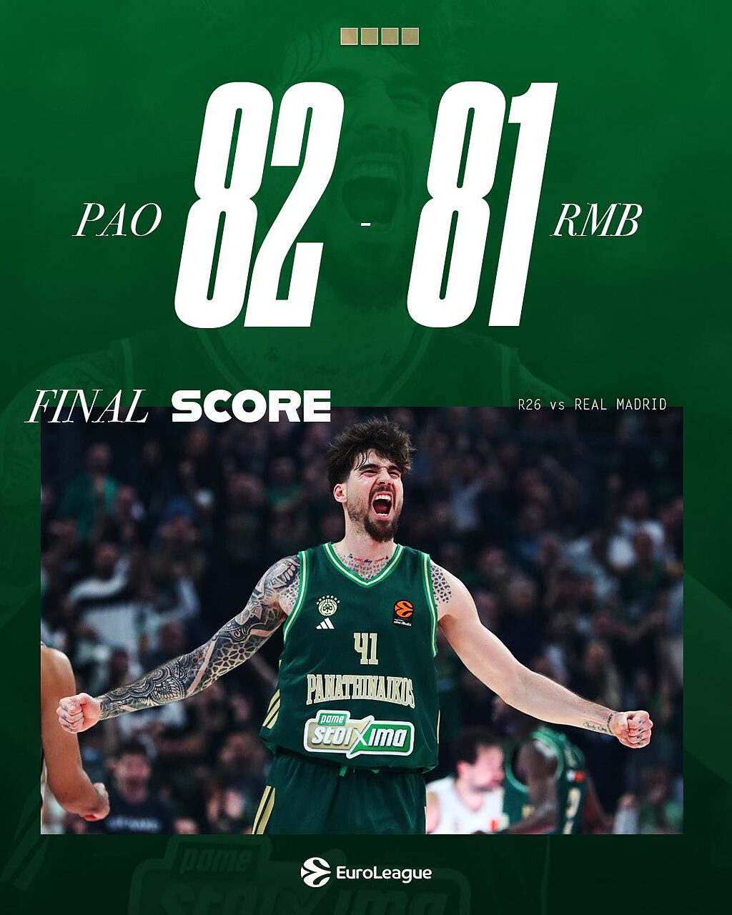 Il Panathinaikos gela il Real