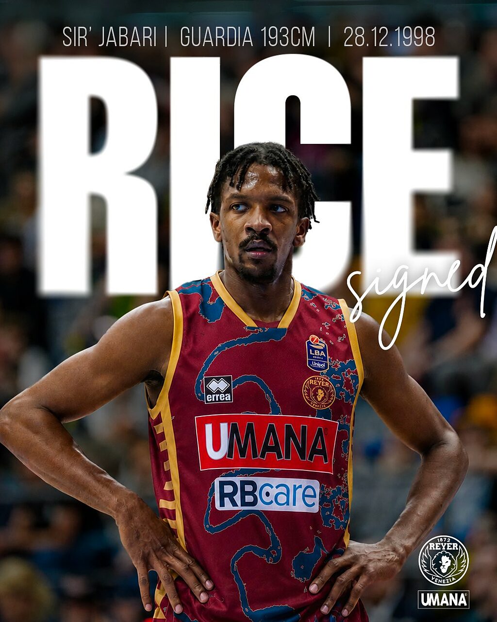 Colpo Sir'Jabari Rice per la Reyer