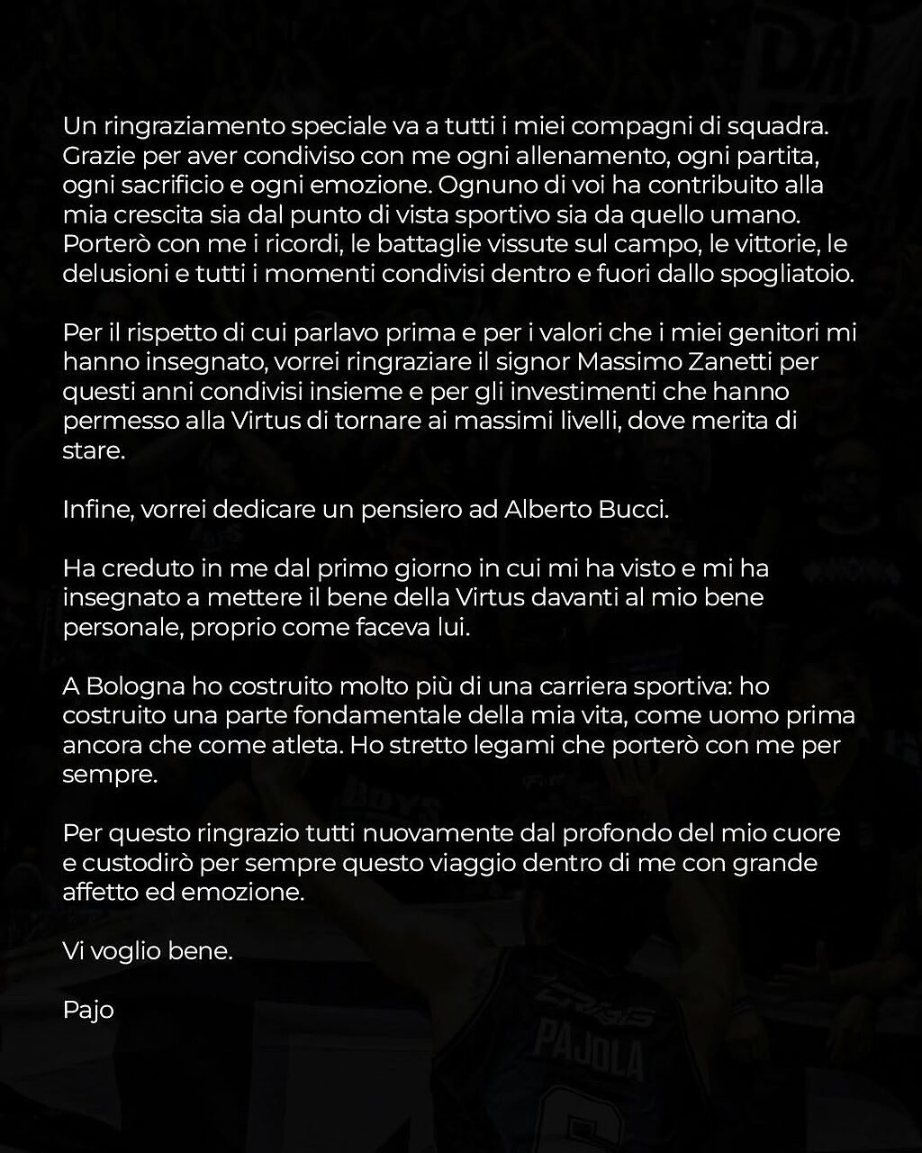 La terza ed ultima parte del post di addio alla Virtus di Alessandro Pajola