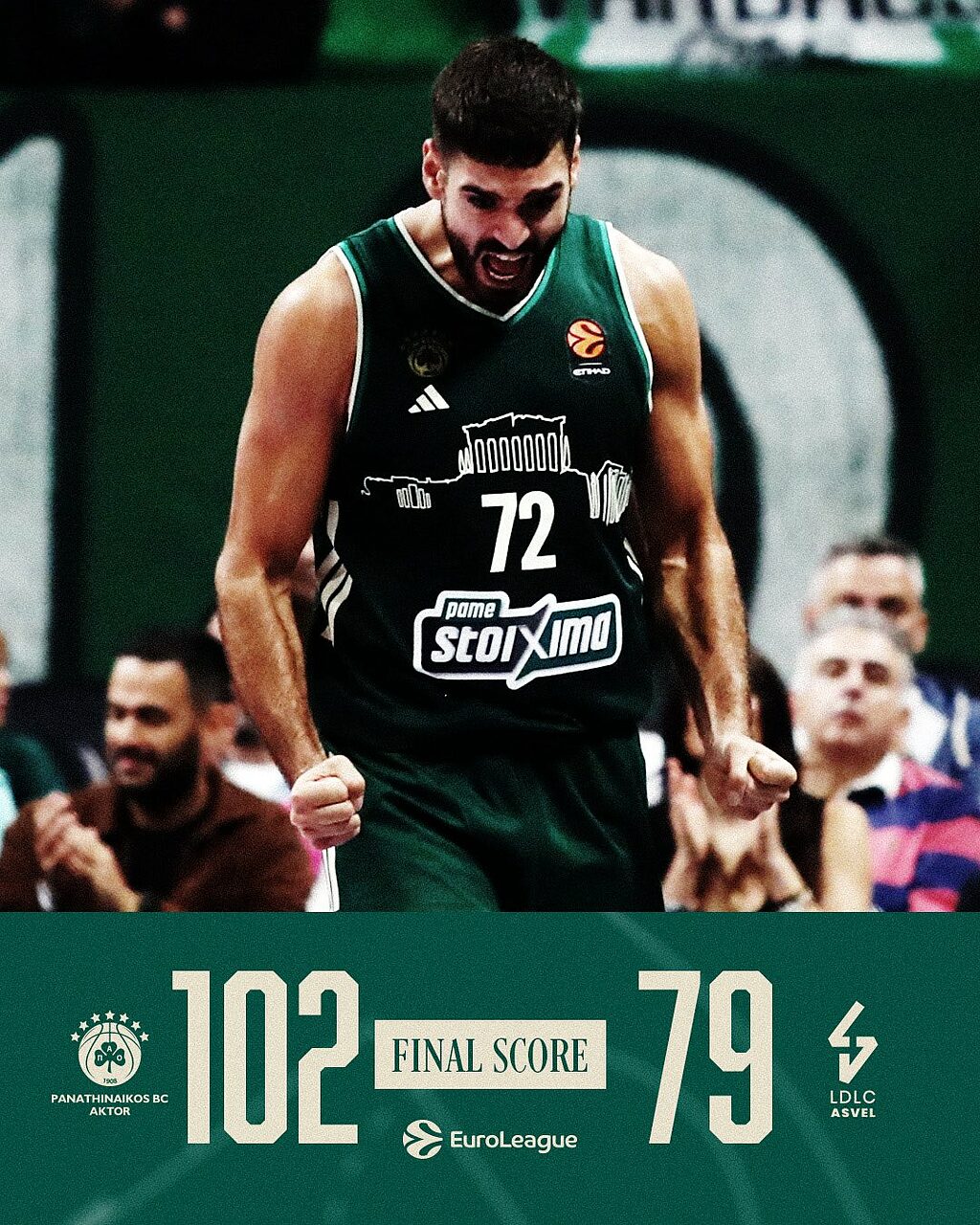 Panathinaikos ASVEL 102 - 79