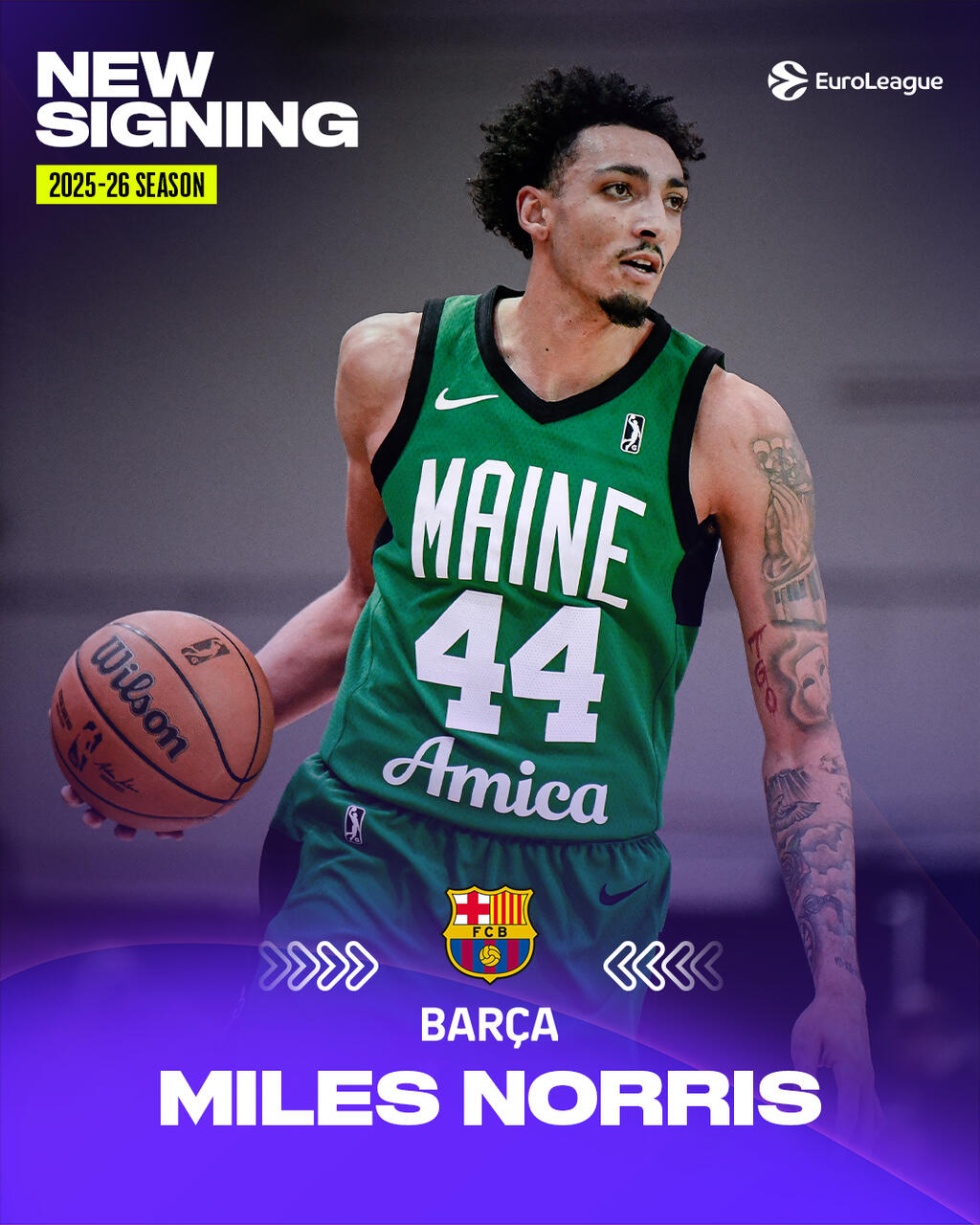 Annuncio della firma di Norris al Barcellona