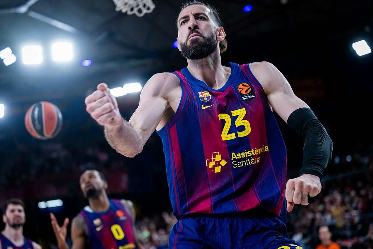 Toko Shengelia in azione con il Barcellona