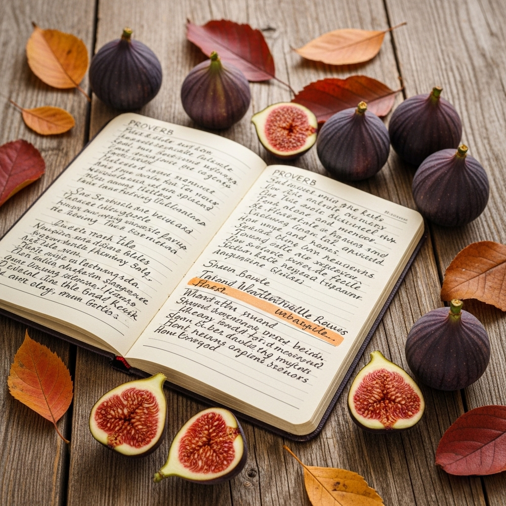 taccuino antico dei proveri aperto su una pagina
