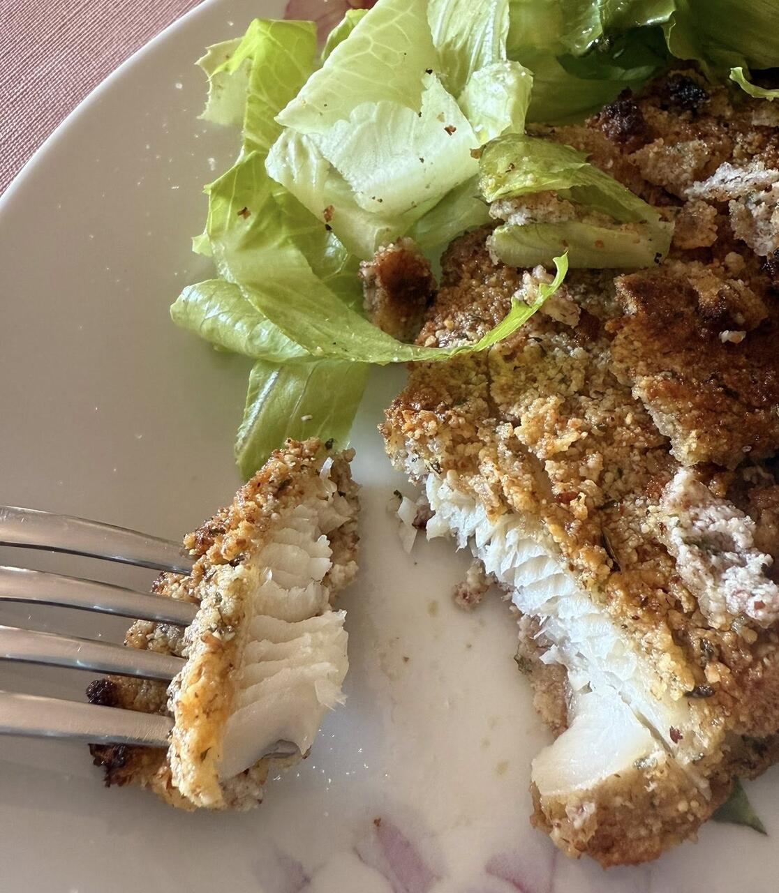 Keto cotolette di platessa al forno croccanti