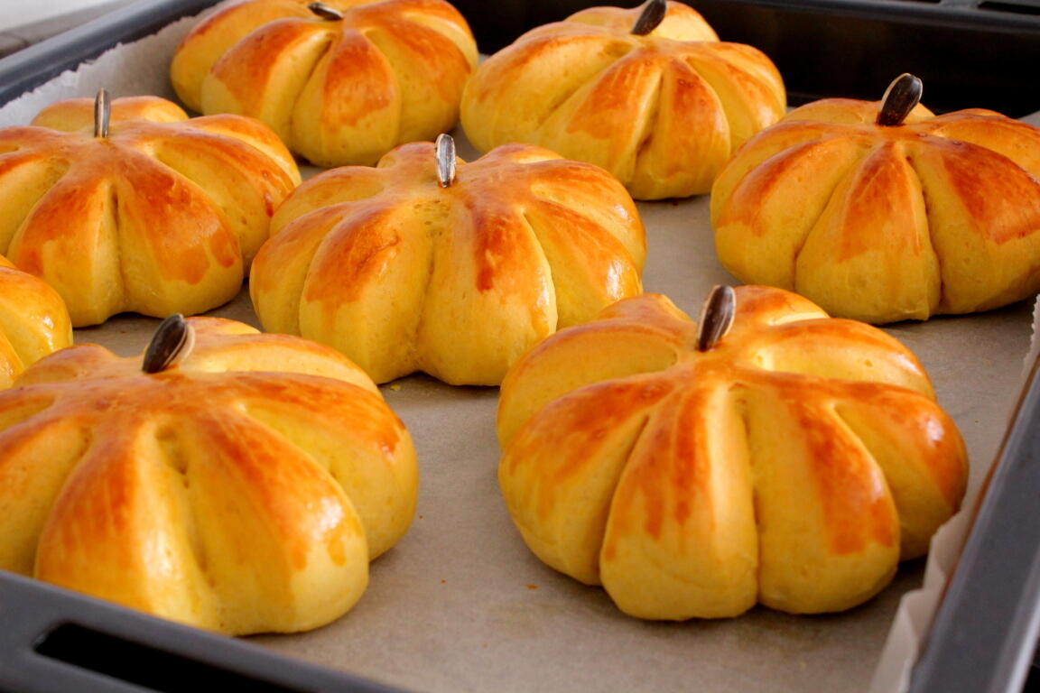 brioche di zucca cotte in teglia forno