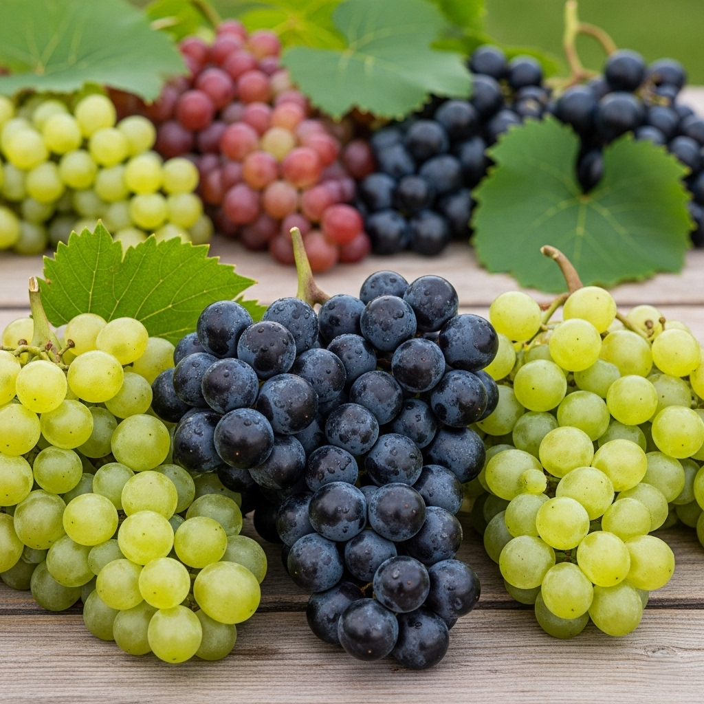 grappoli d'uva colorati
