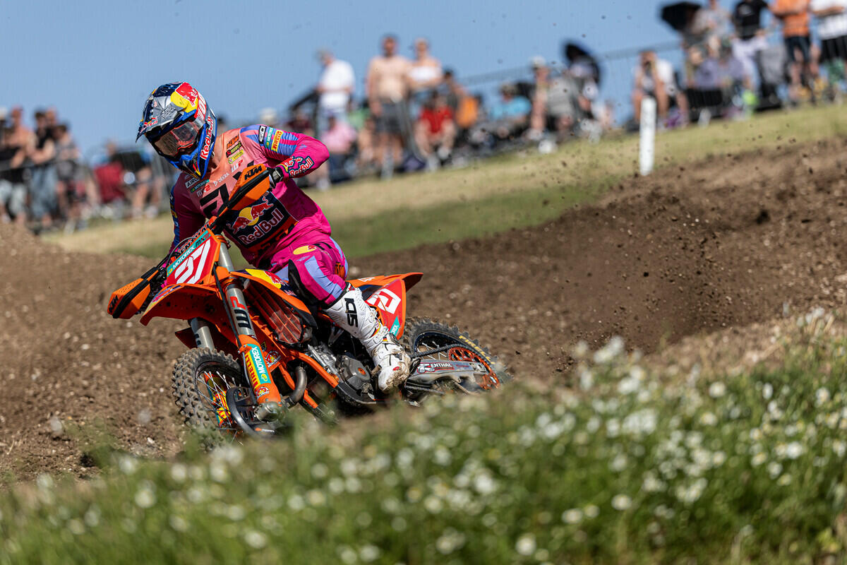 Simon Längenfelder, vincitore del MXGP di Gran Bretagna nella classe MX2