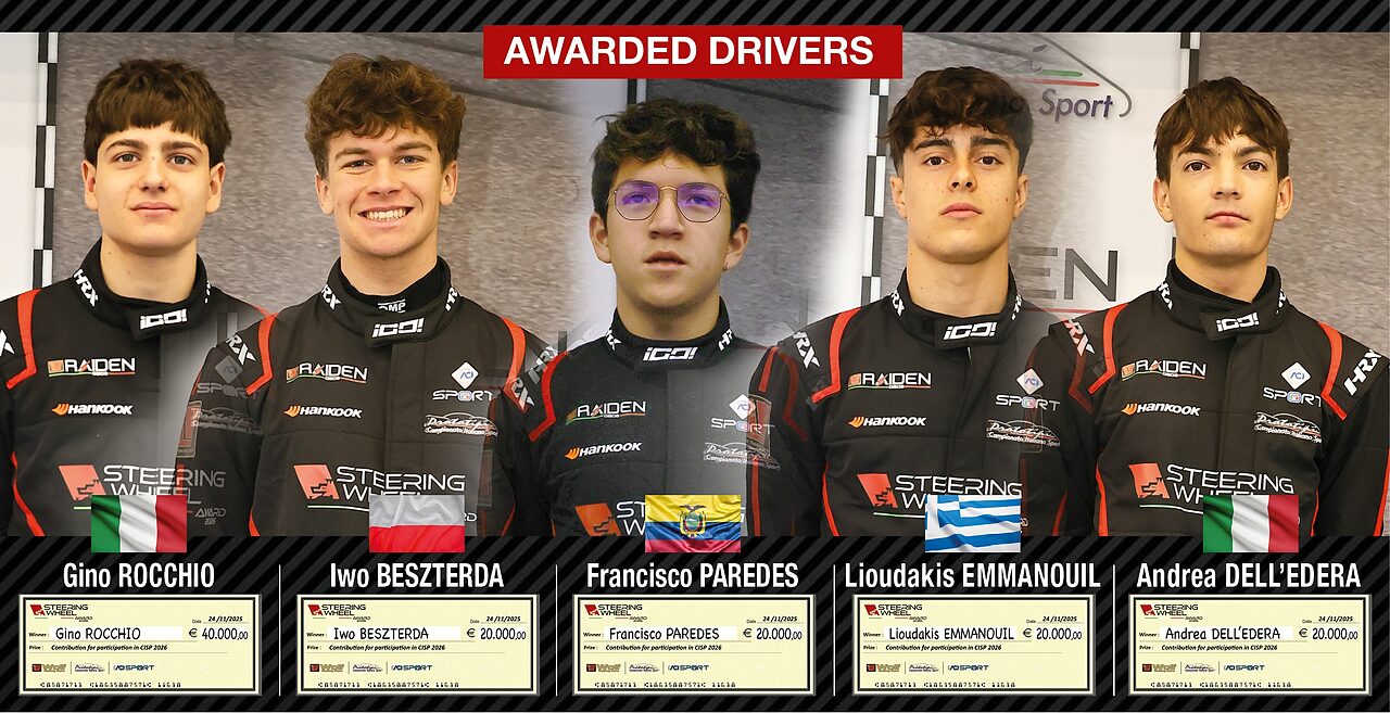 I giovani piloti premiati nell'ambito dello Steering Wheel Award 2026