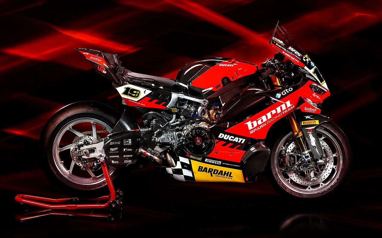 La vista laterale della Ducati Panigale V4 RS26