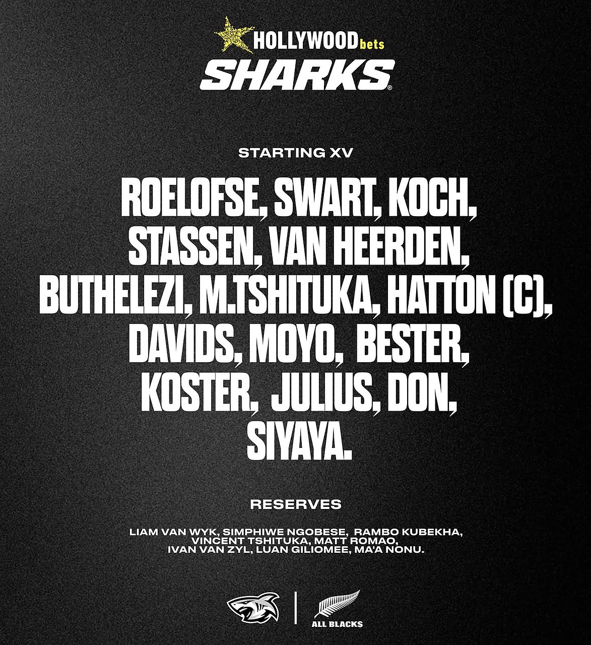formazione Sharks, Nonu n. 23
