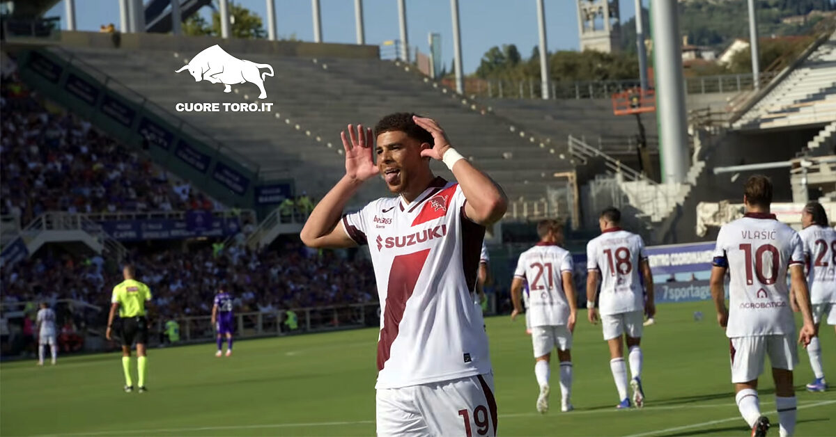 Che Adams, esultanza dopo il gol in Fiorentina Torino