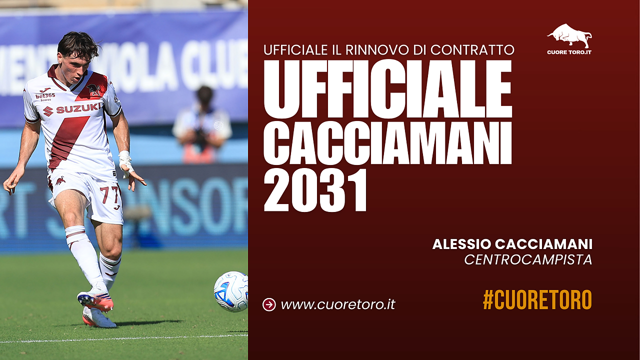 Ufficiale: Alessio Cacciamani rinnova il contratto con il Torino fino al 2031