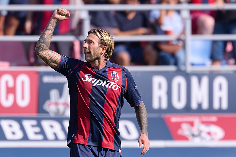 Bologna Torino, esultanza di Bernardeschi