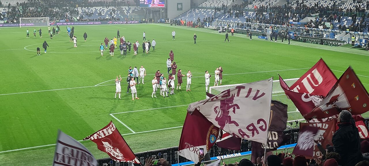 Sassuolo Torino, festa sotto la Maratona in trasferta