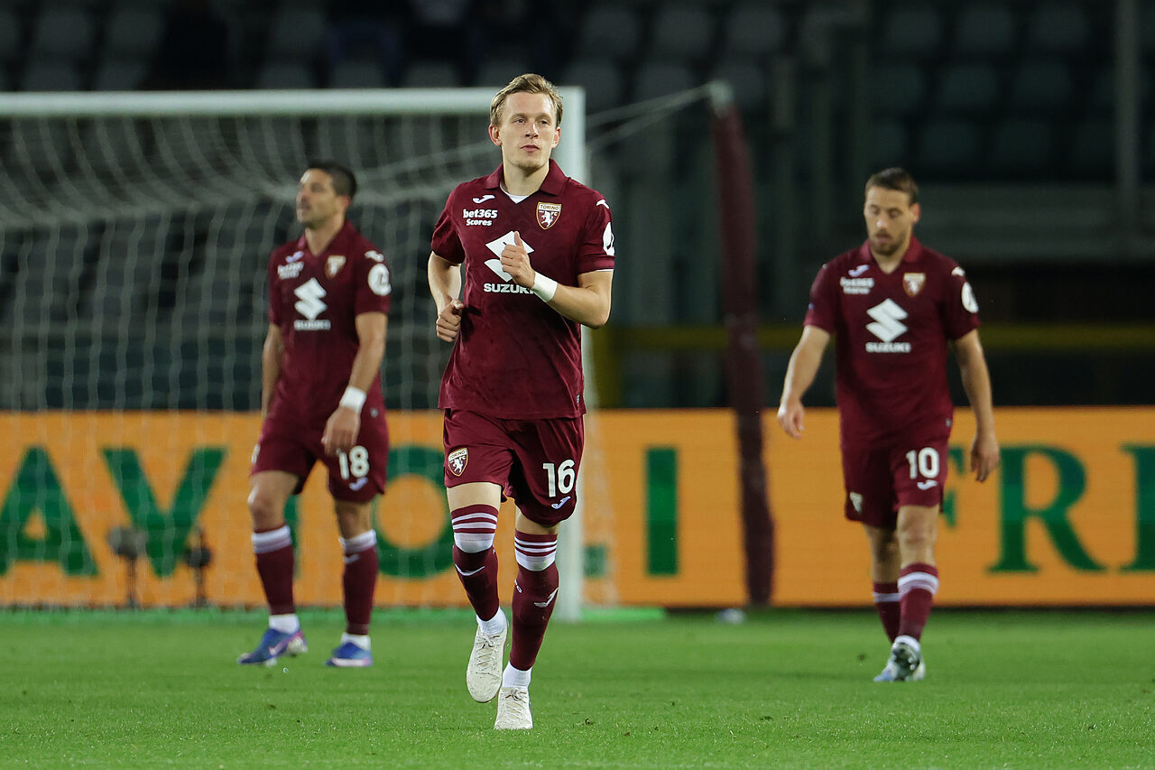 Torino Sassuolo, gol di Pedersen
