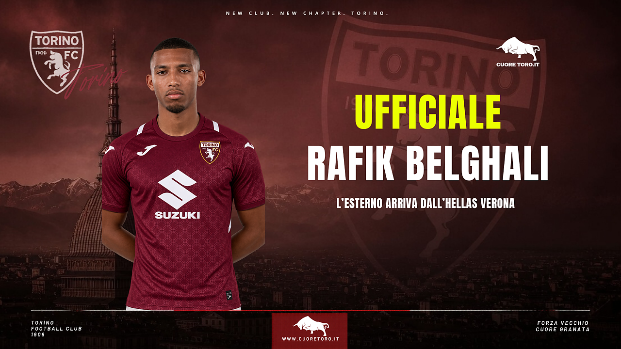 Ufficiale Rafik Belghali al Torino FC dal Verona