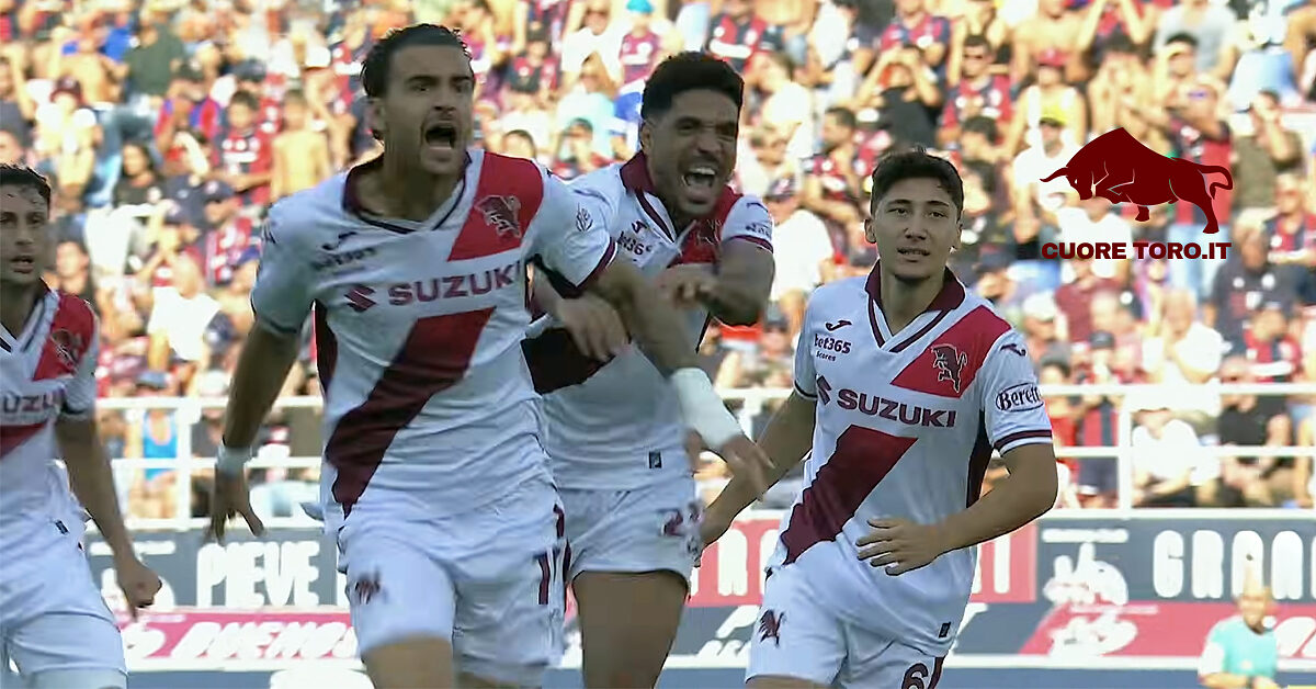 Bologna Torino, Kulenovic esulta dopo il gol del pareggio