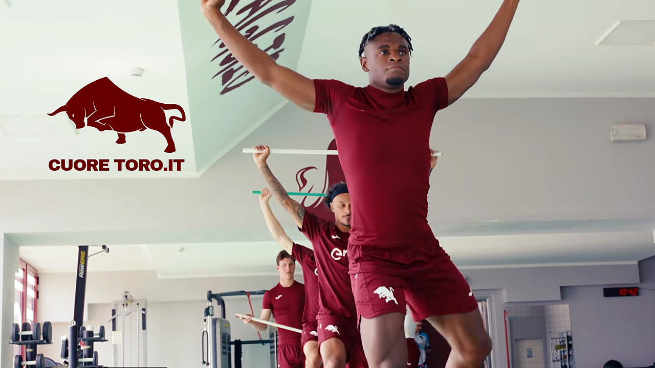 Duvan Zapata, allenamento in palestra al Filadelfia - Torino