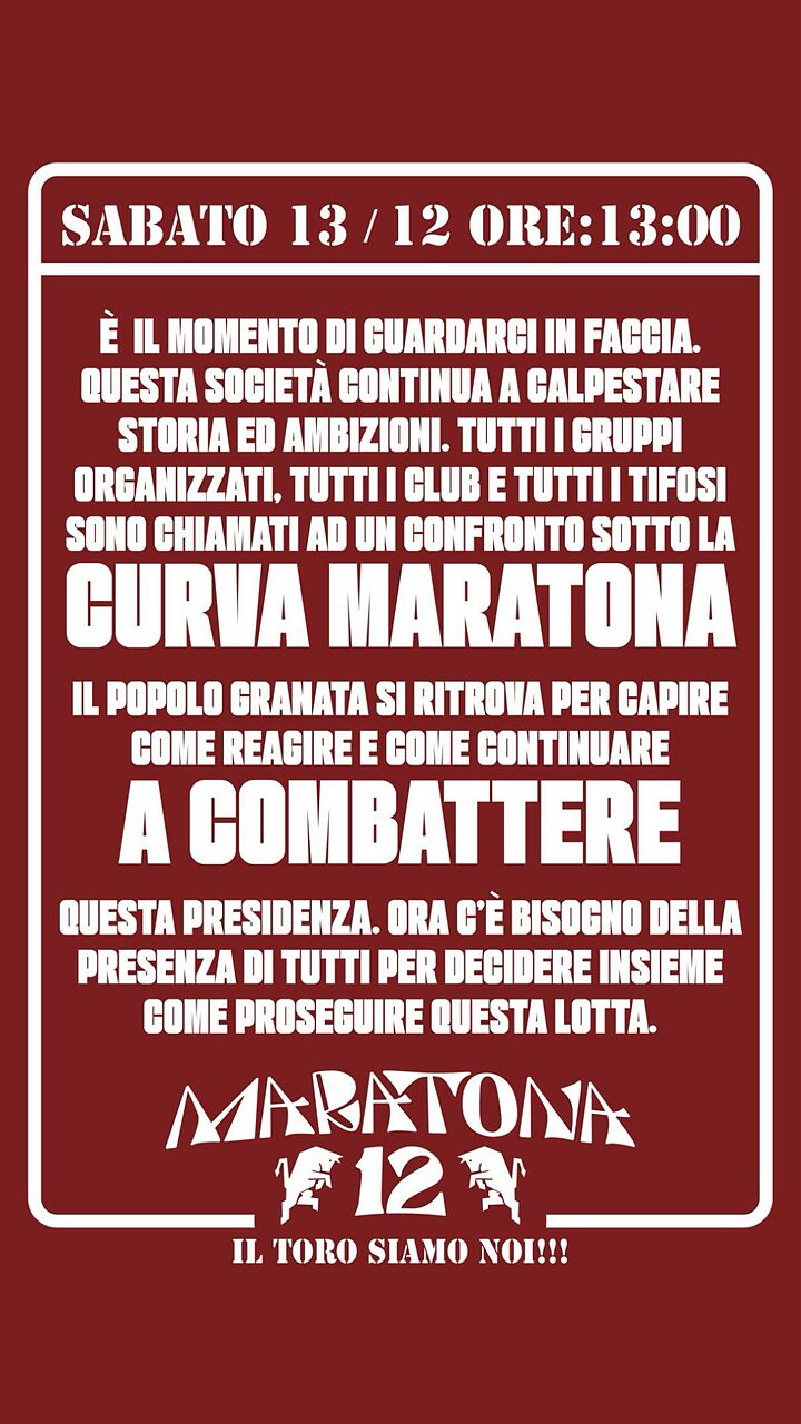 comunicato curva maratona