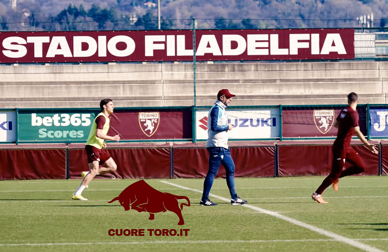 Roberto D'Aversa, allenamento al Filadelfia