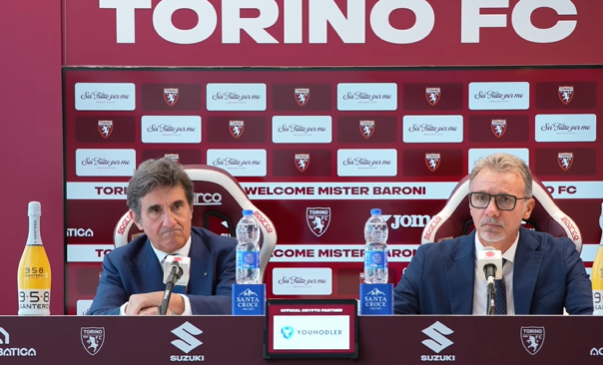 Presentazione di Marco Baroni col Presidente Cairo