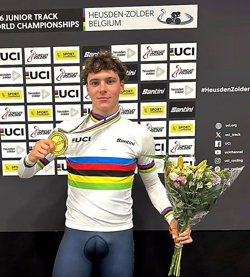Matteo Maggioni oro nella corsa a punti ai mondali juniores 2026 di Heusden-Zolder ©FCI