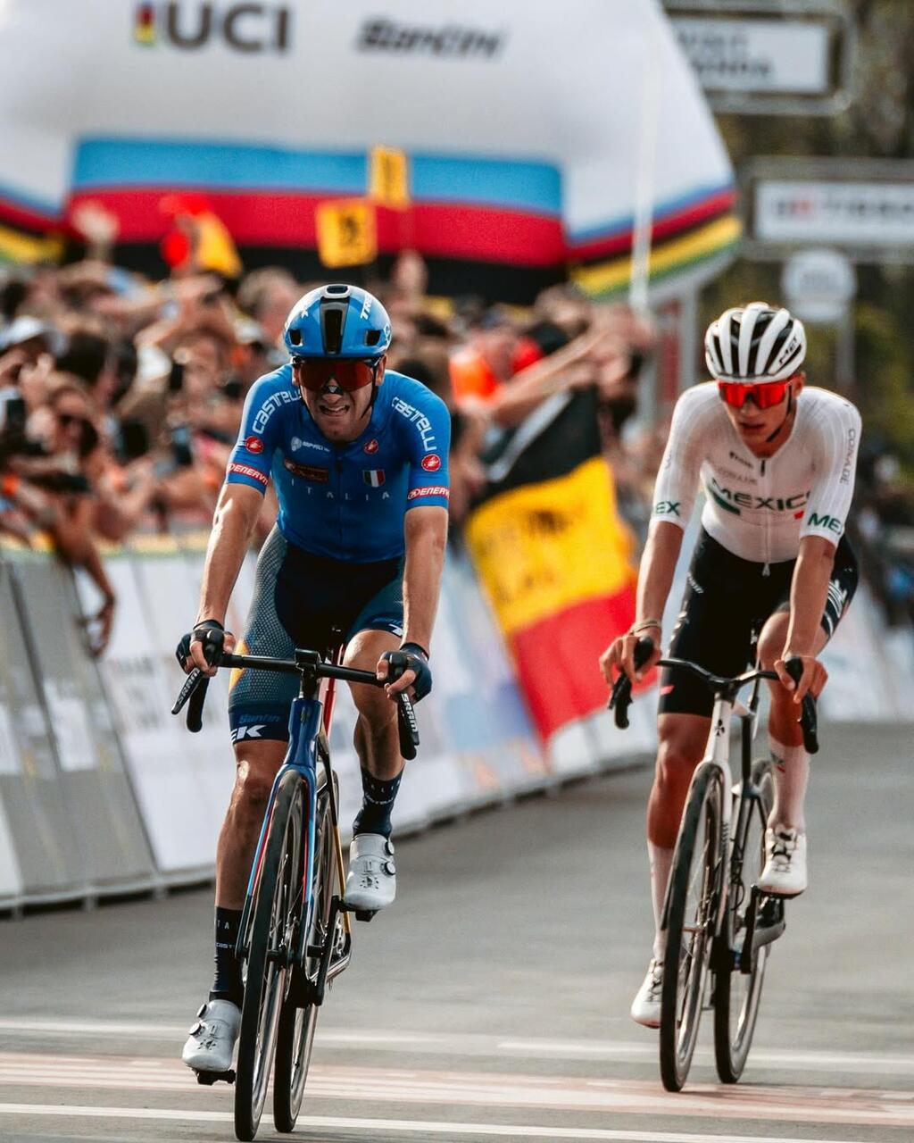 Giulio Ciccone in azzurro ai Mondiali di Kigali 2025 ©Pipe Cano