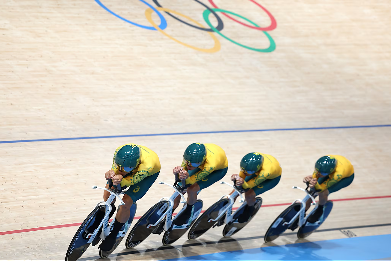 Il quartetto australiano vincitore alle olimpiadi di Parigi 2024 ©Getty Images