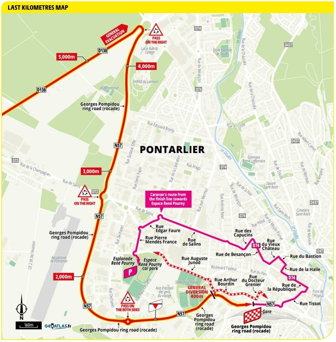 La planimetria del finale della 20a tappa del Tour de France 2025
