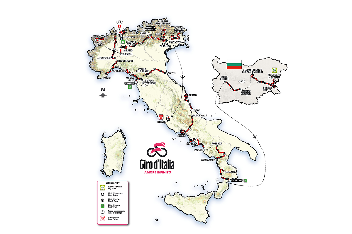 La planimetria del Giro d'Italia 2026 ©giroditalia.it