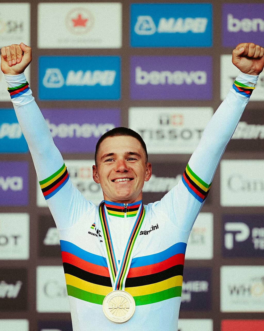 Remco Evenepoel sul podio di Montréal