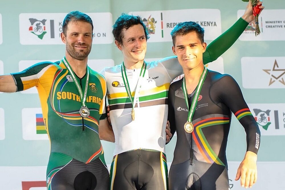 Il podio della cronometro dei Campionati Africani