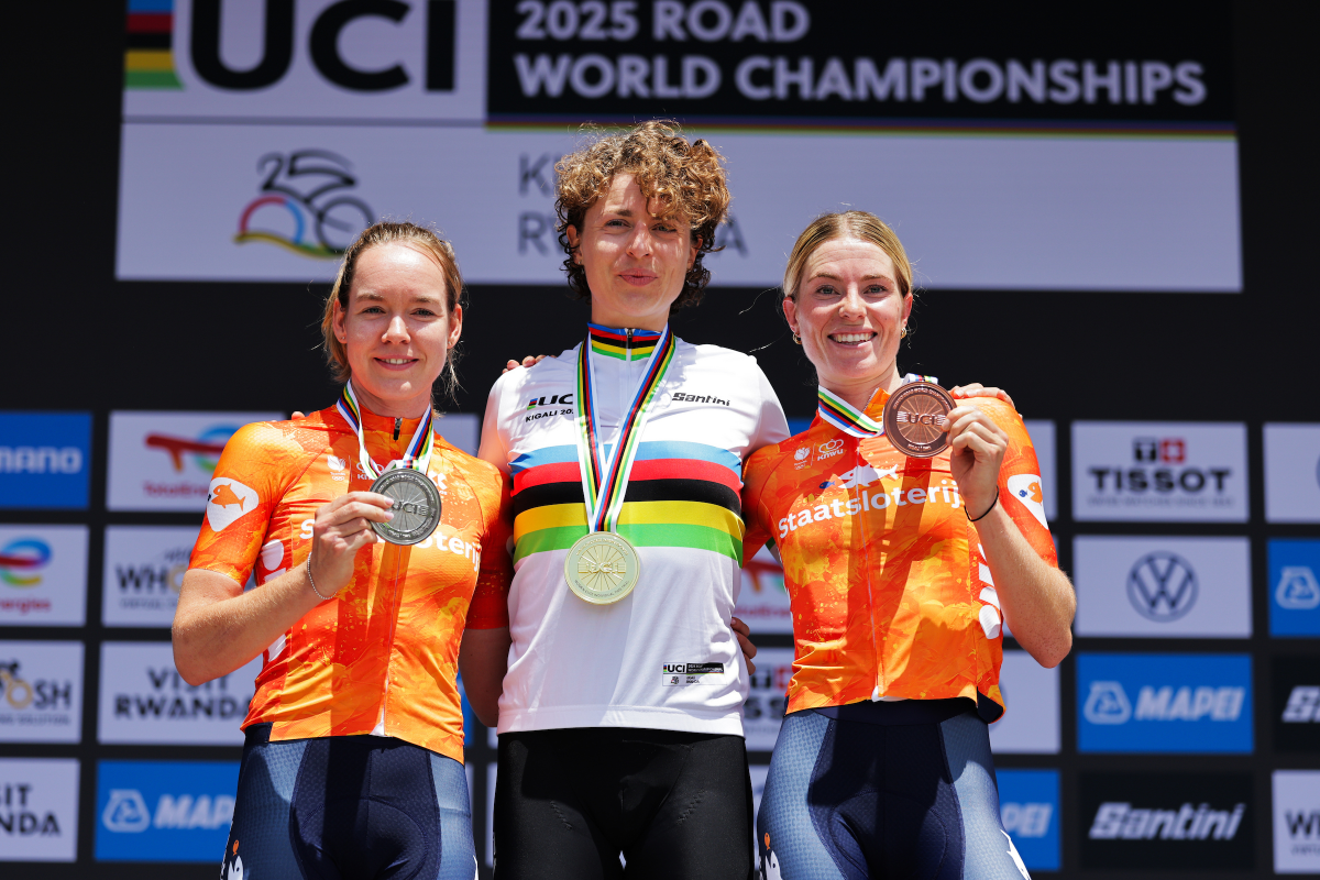 Il podio del mondiale a cronometro 2025 ©UCI Cycling