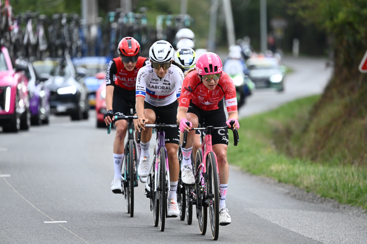 La fuga di quattro durante la terza tappa ©Tour de France Femmes avec Zwift