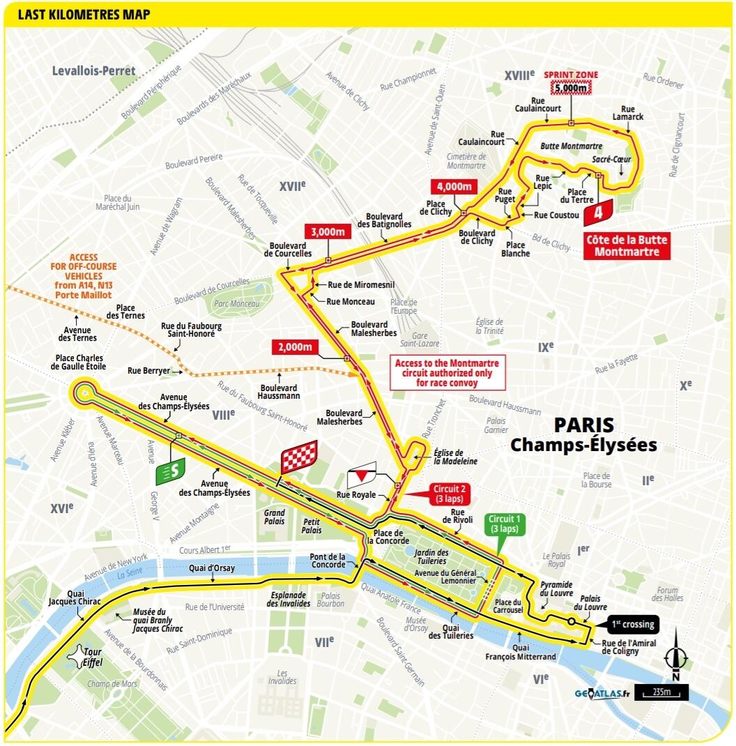 Il circuito finale della 21a tappa Tour de France 2025