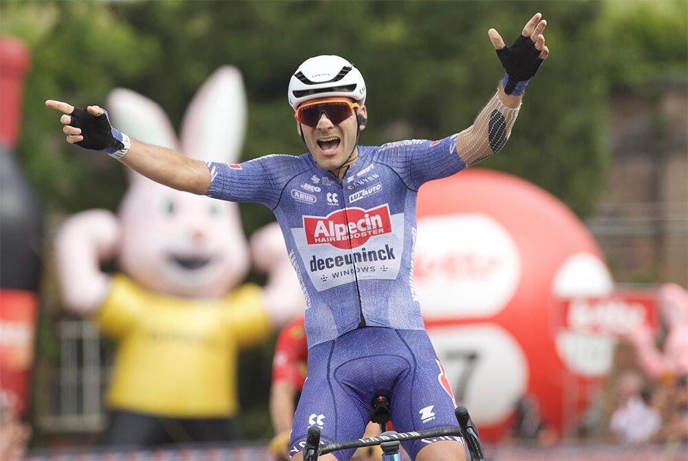 Gianni Vermeersch vincitore della Dwars door het Hageland 2024 © Lotto Cycling Cup