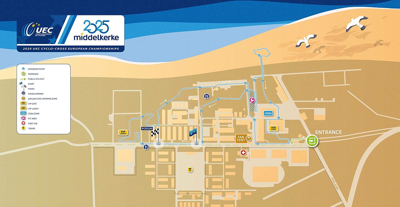 Il percorso dei campionati europei di ciclocross 2025 © middelkerke2025.be