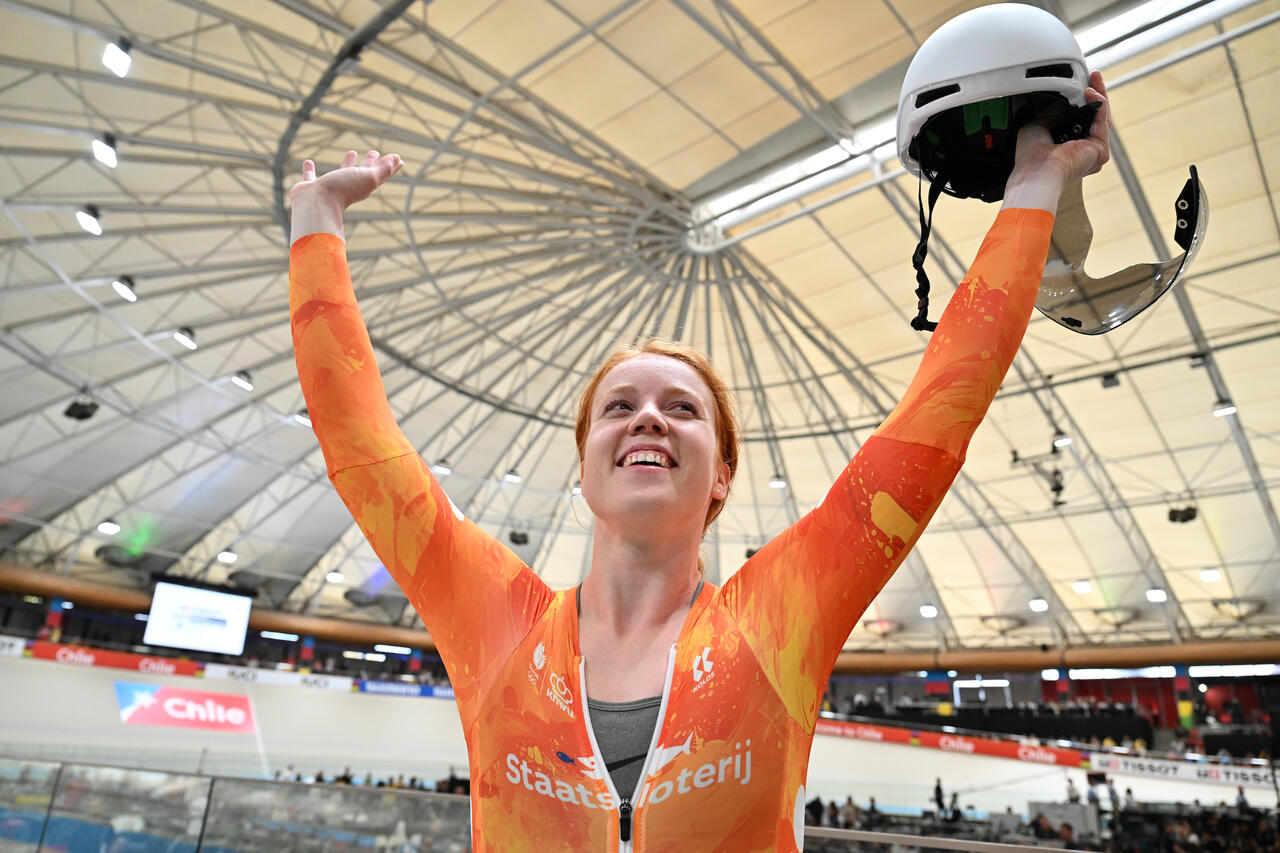 Hetty van de Wouw si è aggiudicata il suo secondo titolo di campionessa del mondo nel chilometro da ferma ©SWpix