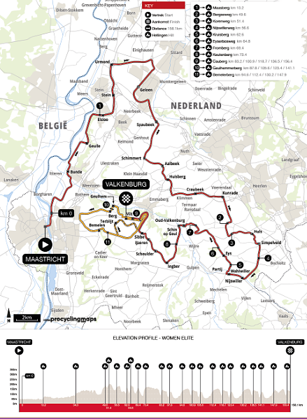 Il percorso dell'Amstel Gold Race Ladies Edition 2026 © Amstel Gold Race