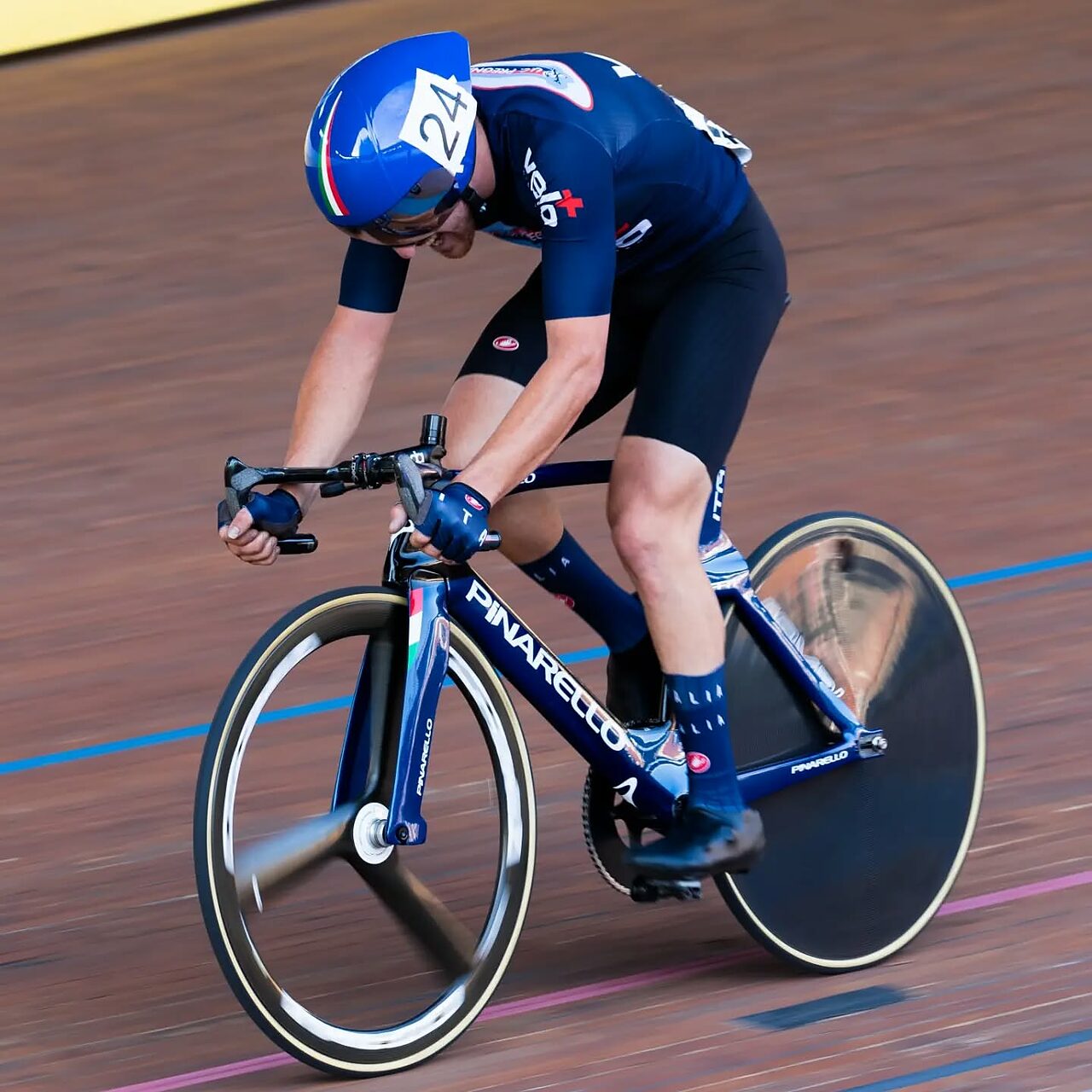 Giacomo Salvalaggio nel velodromo Vigorelli ©Giacomo Salvalaggio via FB